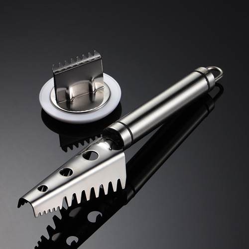 Aion 304 stainless steel integrated fish scale planer, practical fish killing multi-functional tool, manual aquatic fishing gill removal