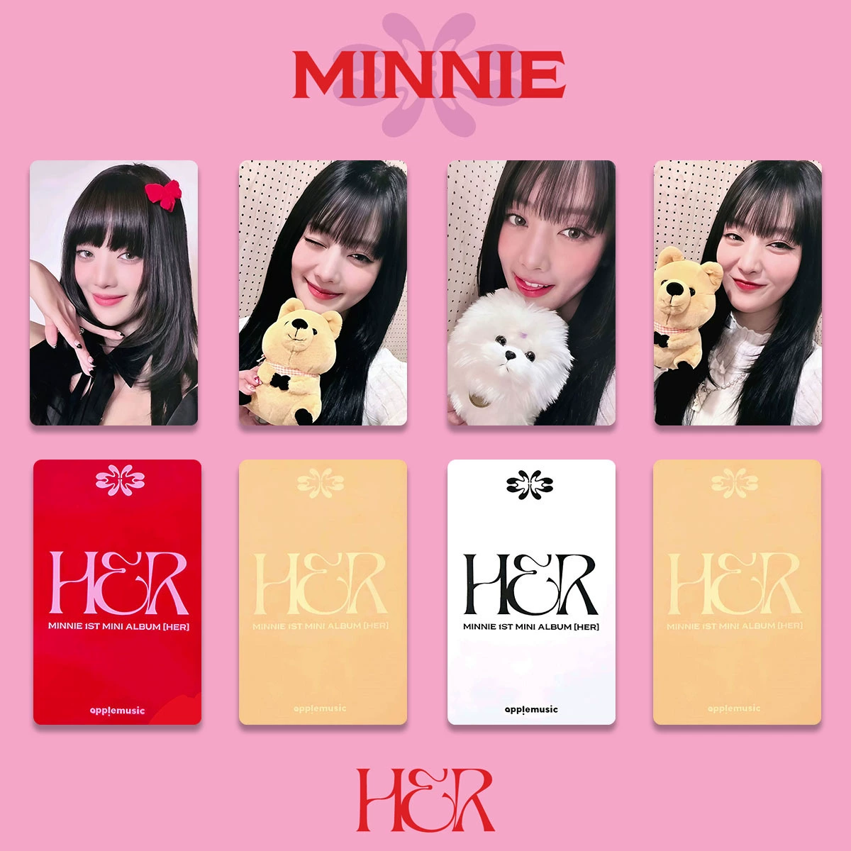Фотоальбом набор карточек (GIDLE Minnie K4) 5 шт., 5,4×8,6 см, двустороннее глянцевое покрытие