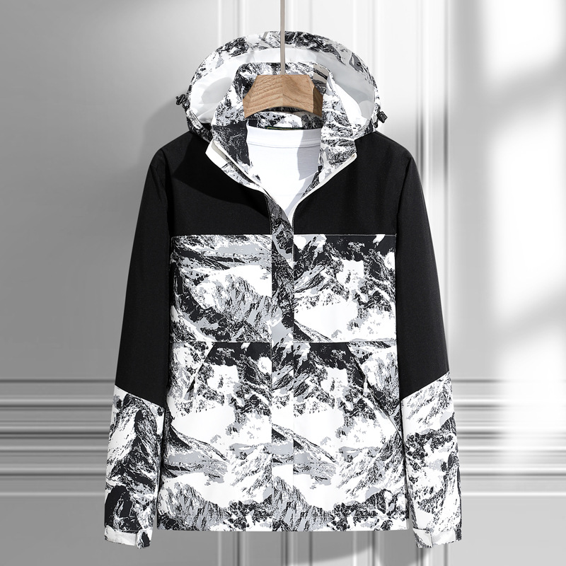 Herenkleding Lente en herfst Nieuwe outdoorjassen voor mannen en vrouwen Koppelsjassen met afneembare capuchon Waterdicht en winddicht Clip_voghion.com
