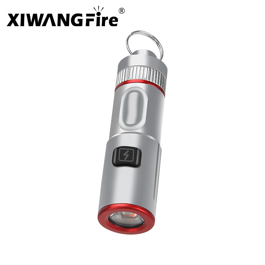 Nuevo transfronterizo LED multifuncional de emisión remota mini antorcha magnética pequeña linterna de collar de aleación de carga rápida tipo C linterna