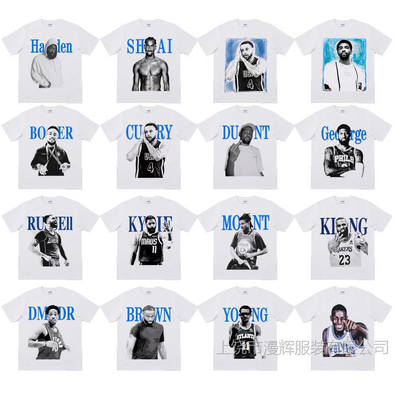Basketball American Short-Sleeved T-Shirt Breathable Digital Direct Printing Irving Curry James Alexander George Jing Basketball American Short-Sleeved T-Shirt Breathable Digital Direct Printing Irving Curry James Alexander George Jing