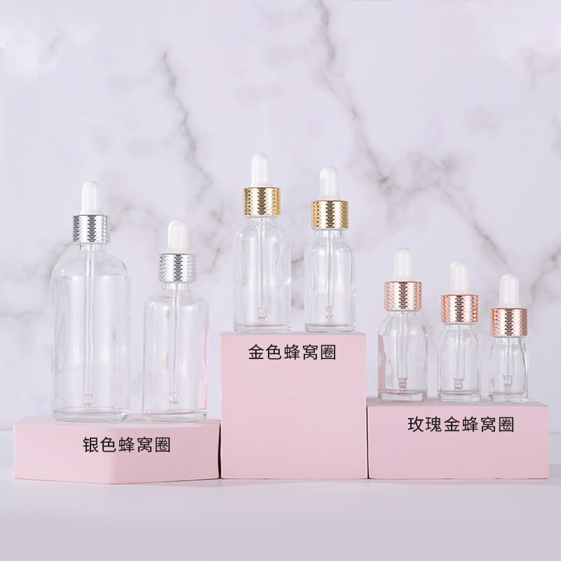 銀脈スポット5ml-100ml透明精油瓶10mlエッセンス原液瓶30mlバラ金スポイト瓶|undefined