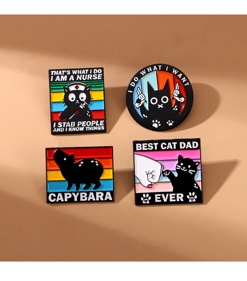 Unisex Gender Cute Pin Animal Cartoon Letter Alloy Enamel Unisex Brooches