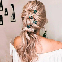 跨境热销新娘发簪头饰简约水钻插针盘发配饰婚礼珠U型簪子发饰品