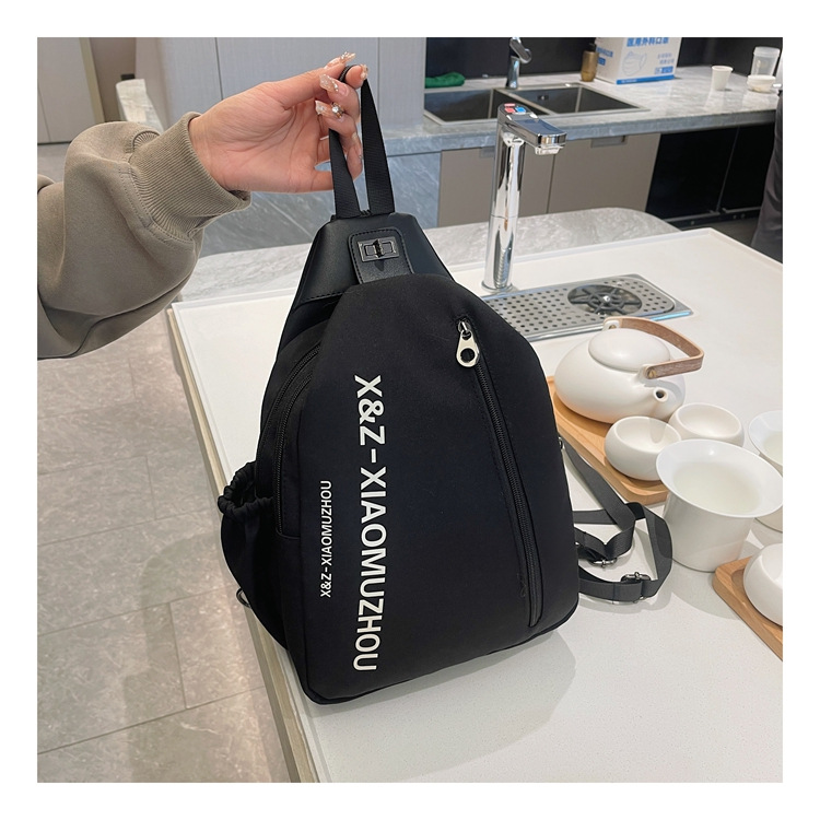 Cross-border women's multi-functional backpack, canvas chest bag, single-shoulder crossbody bag, multi-layered casual large-capacity bag undefined