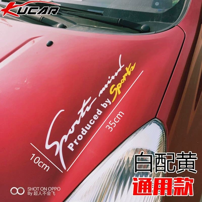 Lamp eyebrow headlight eyebrow sticker, personalized engine - universal-model-sporty-style-35cm-white-with-yellow