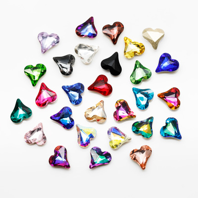 20pcs DIY crafts heart shape crystal diamond hairpin earring jewelry rhinestones DIY dance performance costume mobile phone case nail art stickers