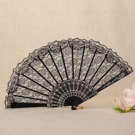 情趣扇舞蹈折扇 表演道具塑料扇子 单层兰花扇蕾丝扇子外贸扇3002