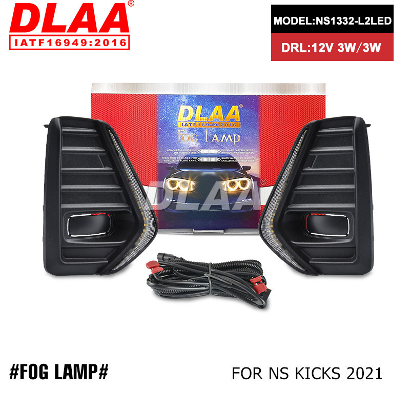 Aplicable a Nissan 2021 JINK / KICKS conjunto de lámpara de niebla diaria delantera LED de modificación de dirección de doble función