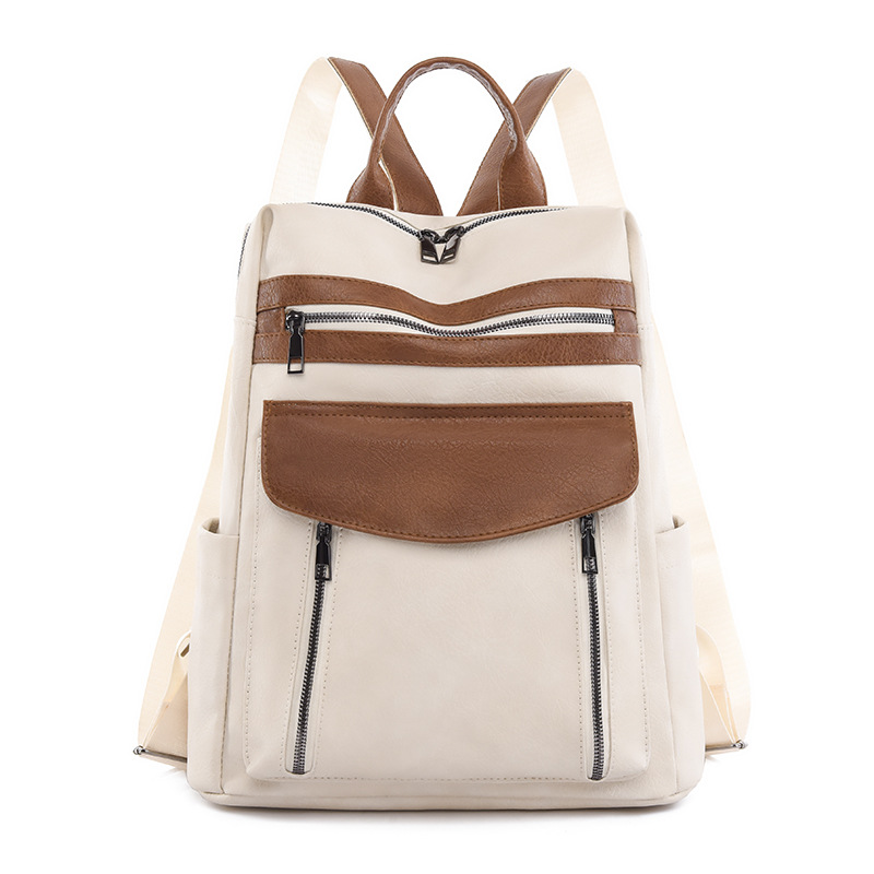 Fábrica al por mayor 2023 nueva mochila de PU para mujer casual moda retro de gran capacidad mochila de viaje de viaje marea