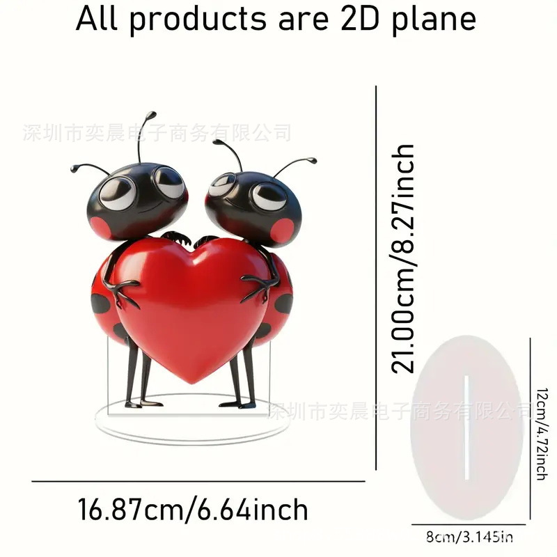 Colgante transfronterizo nuevo producto creativo romántico boda acrílico decoración plana para el hogar decoración de la sala de estar del dormitorio Día de San Valentín