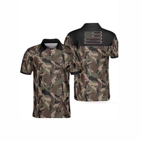 New Men's Camouflage 3D Golf Printed Short-Sleeved Fashion Golf Casual Polo Shirt 2025 Short-Sleeved Polo Shirt