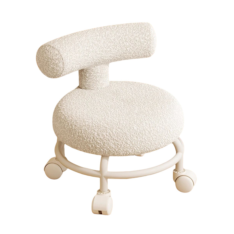 Cordero polea universal rueda pequeña taburete respaldo banquete pequeño para niños banquete redondo móvil simple y moderno silencioso
