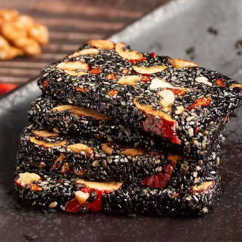 [Aerospace Squirrel] Black sesame walnut cake, red date, wolfberry, sesame cake, old-fashioned sliced ​​pastry, Internet celebrity snacks