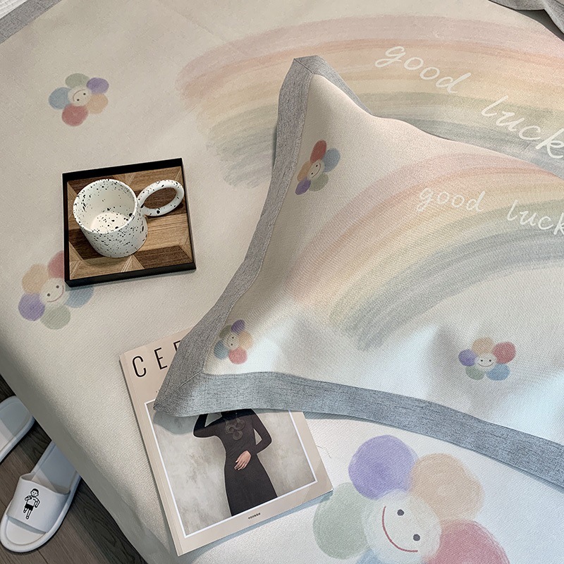 1200D Cartoon Ice Silk Mat Children's Baby Available Air Conditioning Mat Three-Piece Washed Baby Soft Mat Mat