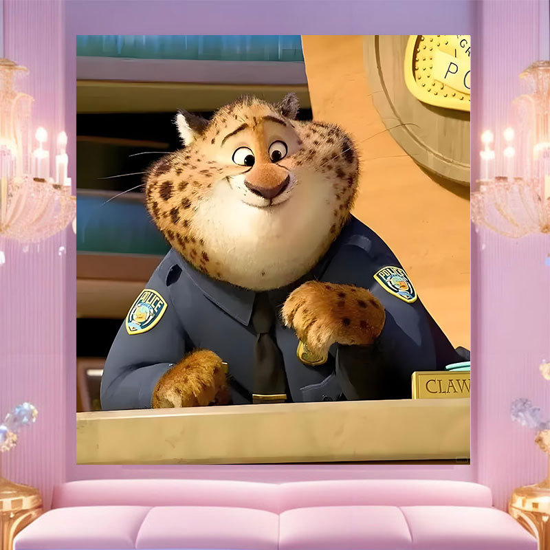 20 * 20 Crazy Zoo City pintura digital a mano diy dibujos animados pintura a mano Judith Decoration