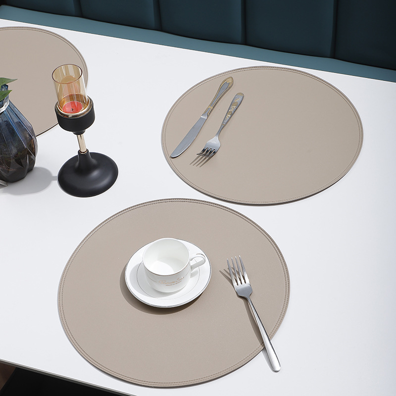 圆形皮革餐垫隔热垫家居双面使用餐桌垫酒店西餐垫餐具垫子可定详情5