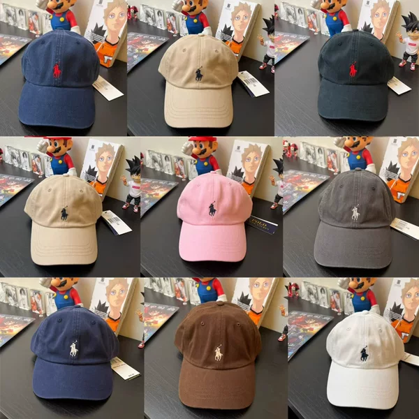 Scannable Qr Code Rl Ralph Hat Women's Baseball Cap with Pony Logo Embroidery, Gray Soft-Top Men's Polo Baseball Cap