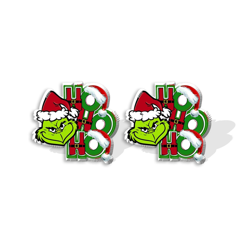 Cute Cartoon Christmas Hat Christmas Tree Arylic Epoxy Christmas Women's Earrings 1 Pair display picture 6