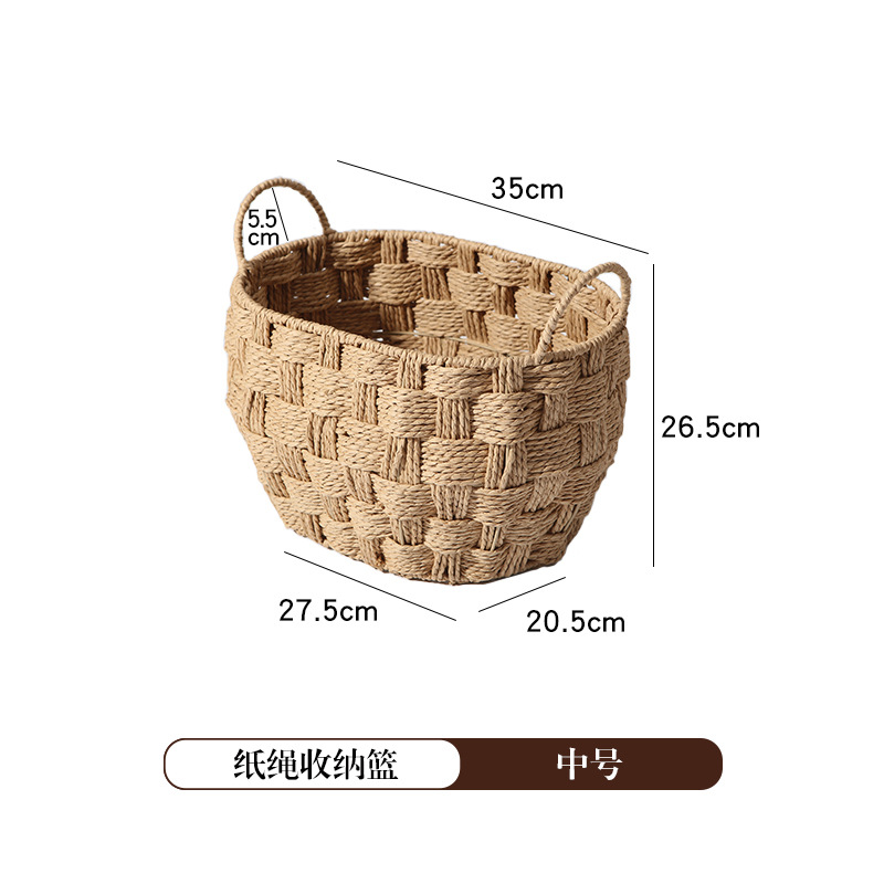 Cesta de almacenamiento de caña personalizada tejida a mano creativa de mesa snack cesto de almacenamiento de ropa sucia cesto de almacenamiento de baño