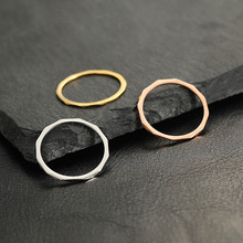 2023新款钛钢潮流饰品 1mm菱形不锈钢几何戒指时尚尾戒手饰批发