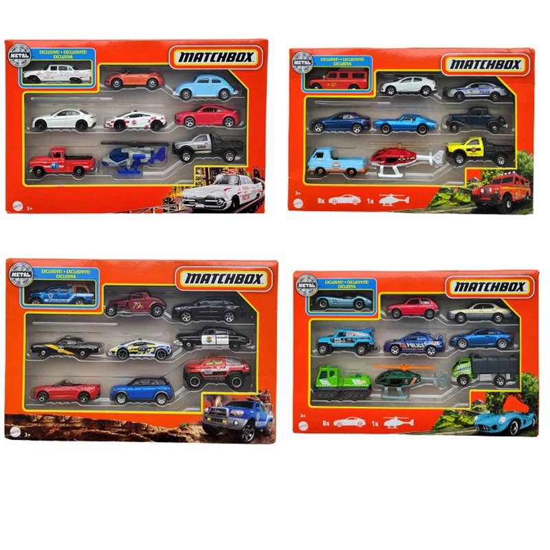 Matchbox City Hero Car, 9 шт., мини-спорткар из сплава, модель самолета, детская игрушка X7111