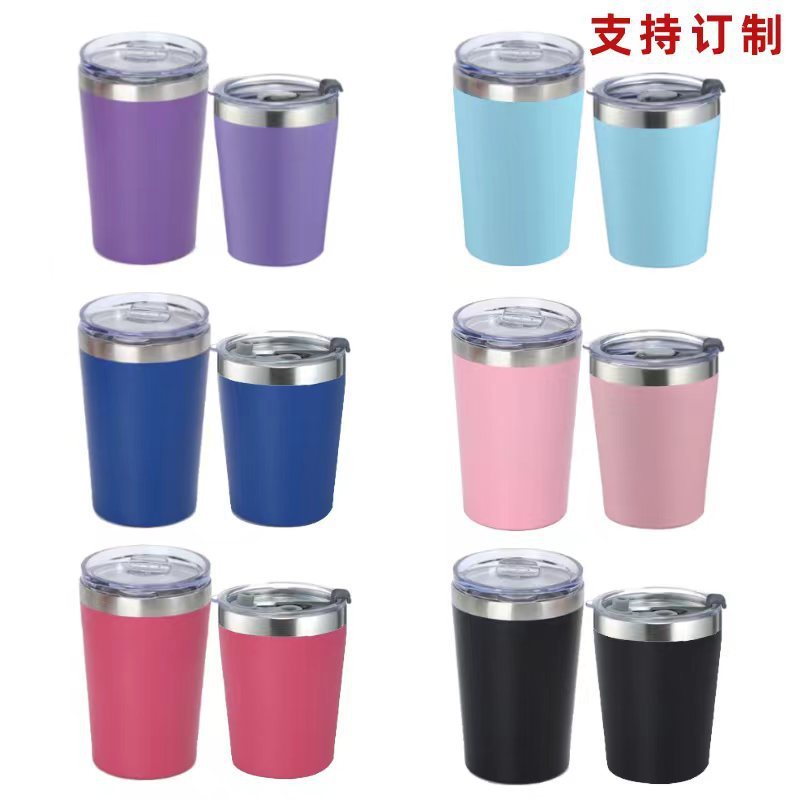 跨境简约12oz迷你牛奶杯304不锈钢真空咖啡杯户外车载便携保温杯|undefined
