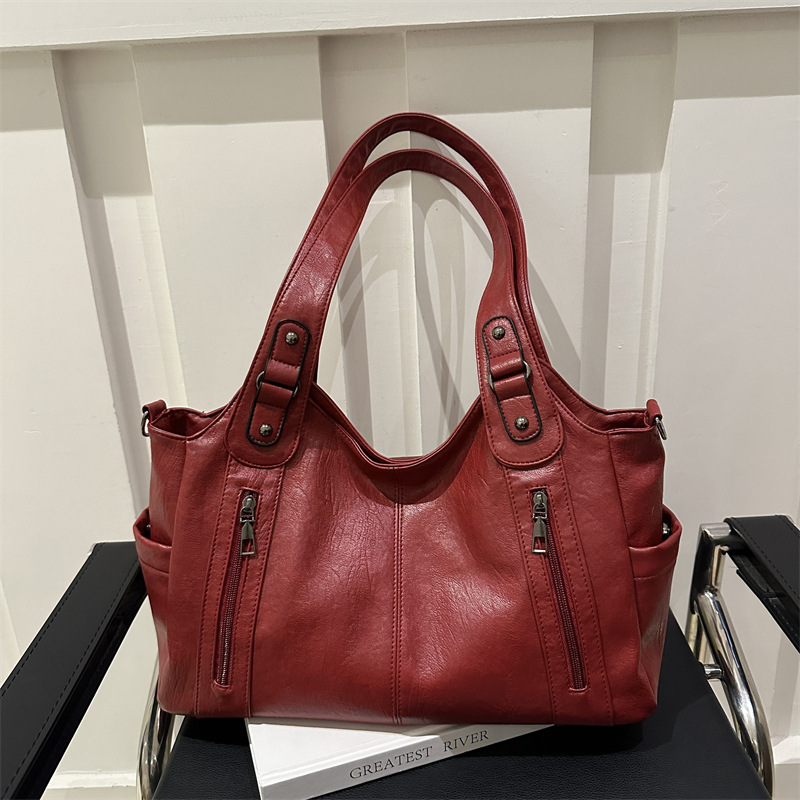 Bolso retro de gran capacidad 2025, nueva textura de moda para viajar bolso de mujer, viaje corto, mochila