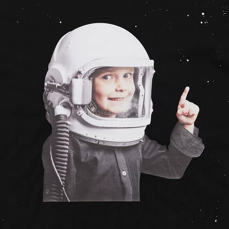 韓国トレンドブランドADLV星空リサ同風宇宙飛行士ドールフェイスドーナツ男女カップル半袖Tシャツイン|undefined