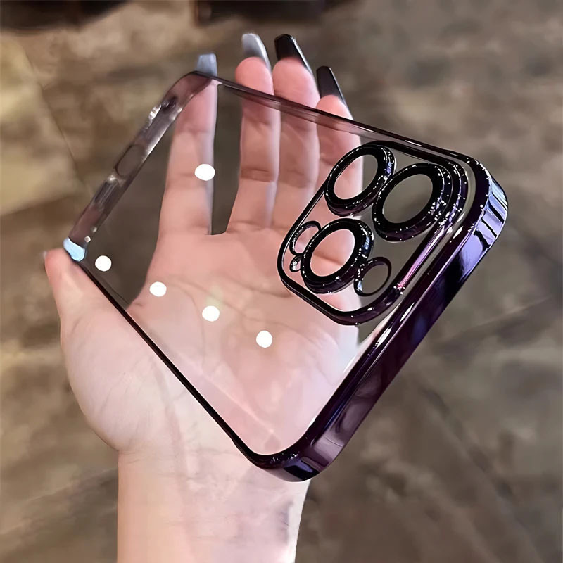 Suitable for iPhone 17 Phone Case Electroplated Straight Edge 16E Apple 15 Silicone Transparent 13Pro Full Coverage 14 Protective Case Suitable for iPhone 17 Phone Case Electroplated Straight Edge 16E Apple 15 Silicone Transparent 13Pro Full Coverage 14 Protective Case