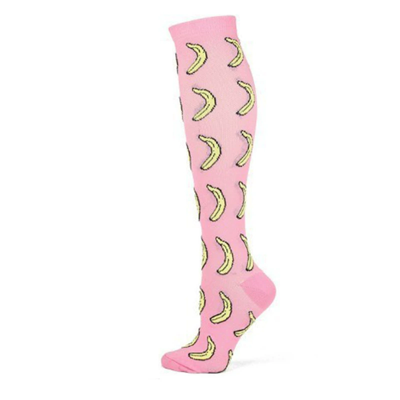Compression Running Socks, Unisex Jacquard Knee-High Socks, Multiple Patterns, S/M & L/XL