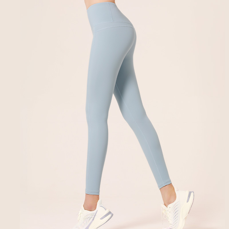 Juyitang europeo y americano desnudo melocotón verano fitness Pantalones mujer apretado cintura alta cadera elevación estiramiento correr deportes yoga Pantalones