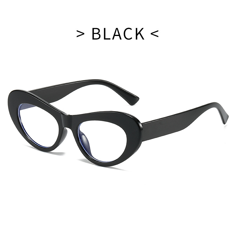 Marco pequeño espejo plano anti-luz azul de forma especial estilo europeo y americano elíptico femenino ultraligero triángulo ojo de gato montura gafas marea 6514