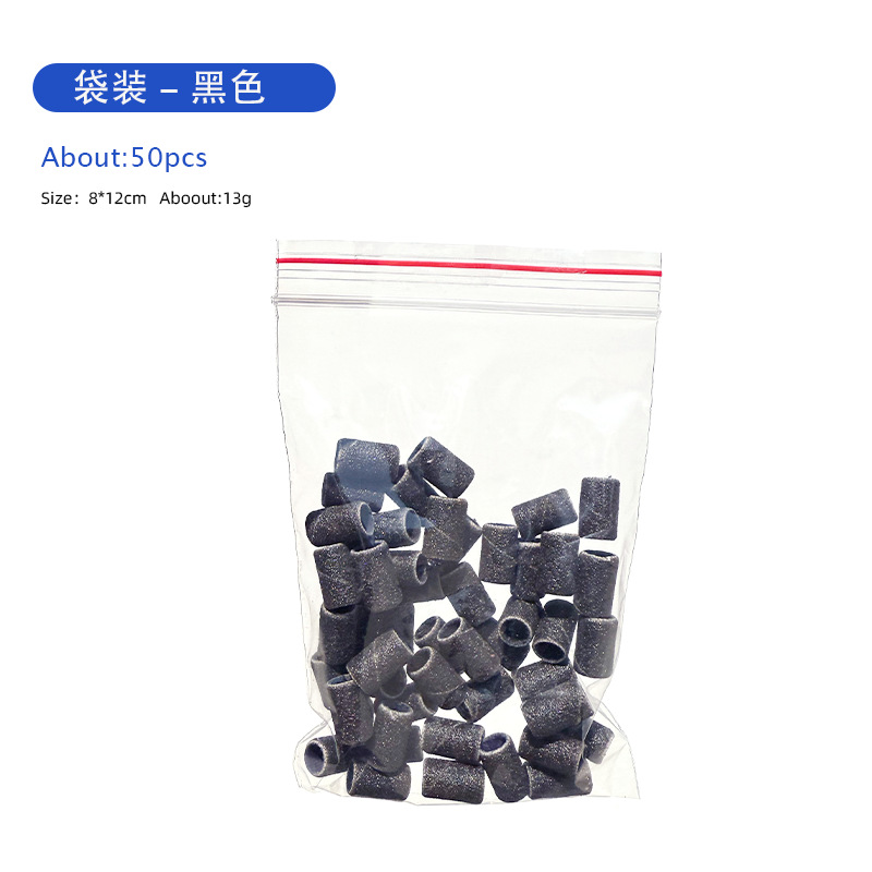 Tres cuadrículas caja transparente anillo de lija de uñas cabeza de lijado anillo de lija papel anillo de lija cabeza de lijado grabado de uñas cabeza de lijado