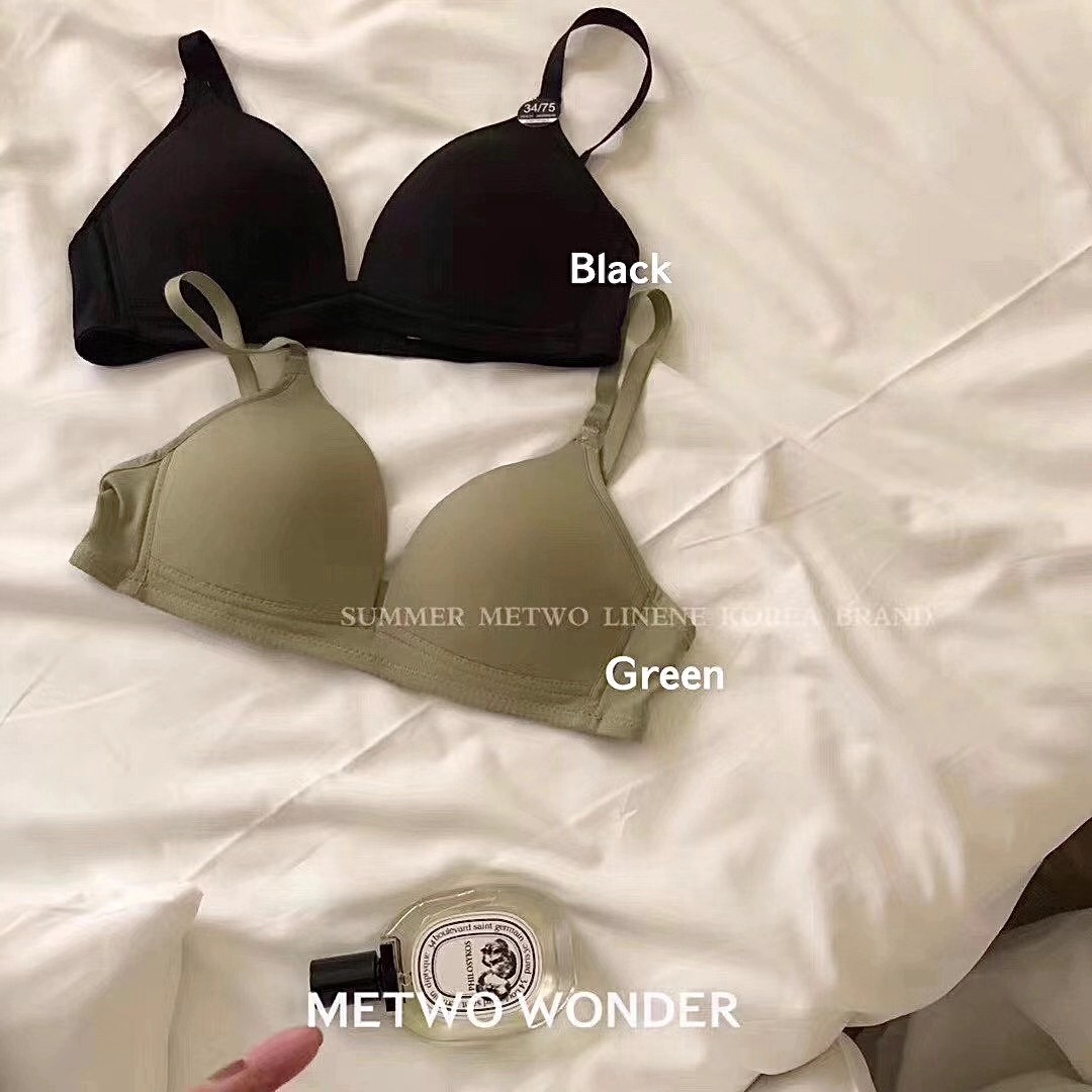 METWO Isla cero sentido triángulo taza de la ropa interior sin costuras Correa inalámbrica belleza espalda sexy pecho grande y pequeño sujetador para las mujeres