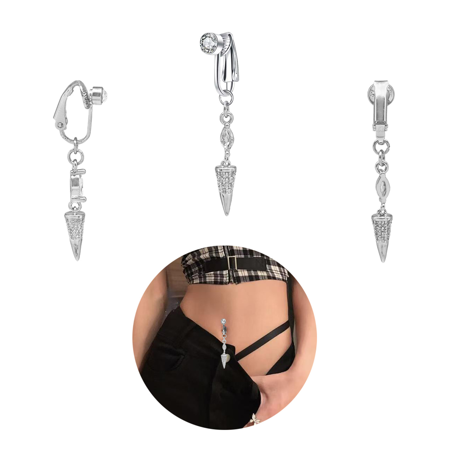 Elegantni piercing za pupak sa cirkon dijamantom_voghion.com