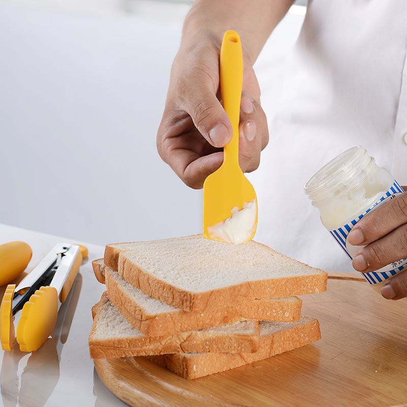 8 piezas de cepillo de aceite de horneado cuchara set pala pastel espátula batidor de huevos mini set de herramientas de cocina de cocina amarillo