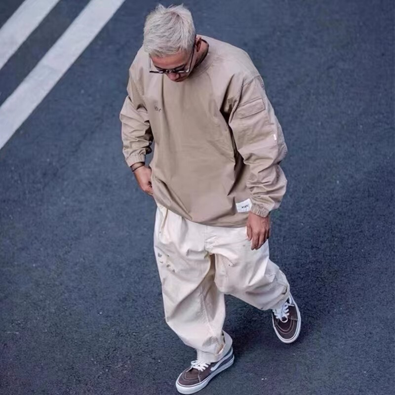 Fashion brand WTAPS SMOCK 21AW embroidered long sleeve T-shirt loose casual shirt jacket Japanese style cityboy