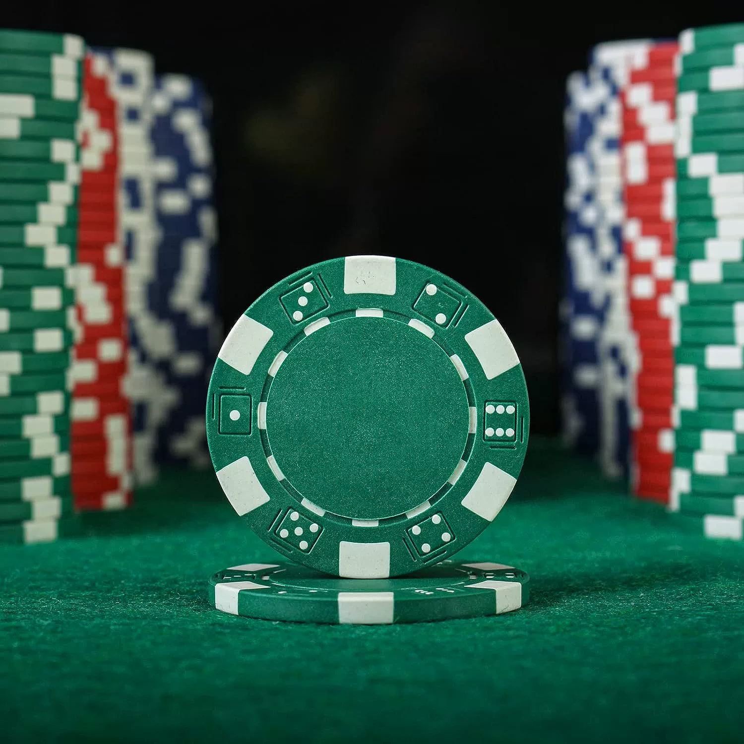 Набор фишек покера Texas Hold'em, алюминиевая коробка, чипы и кости, опции 25–500 шт