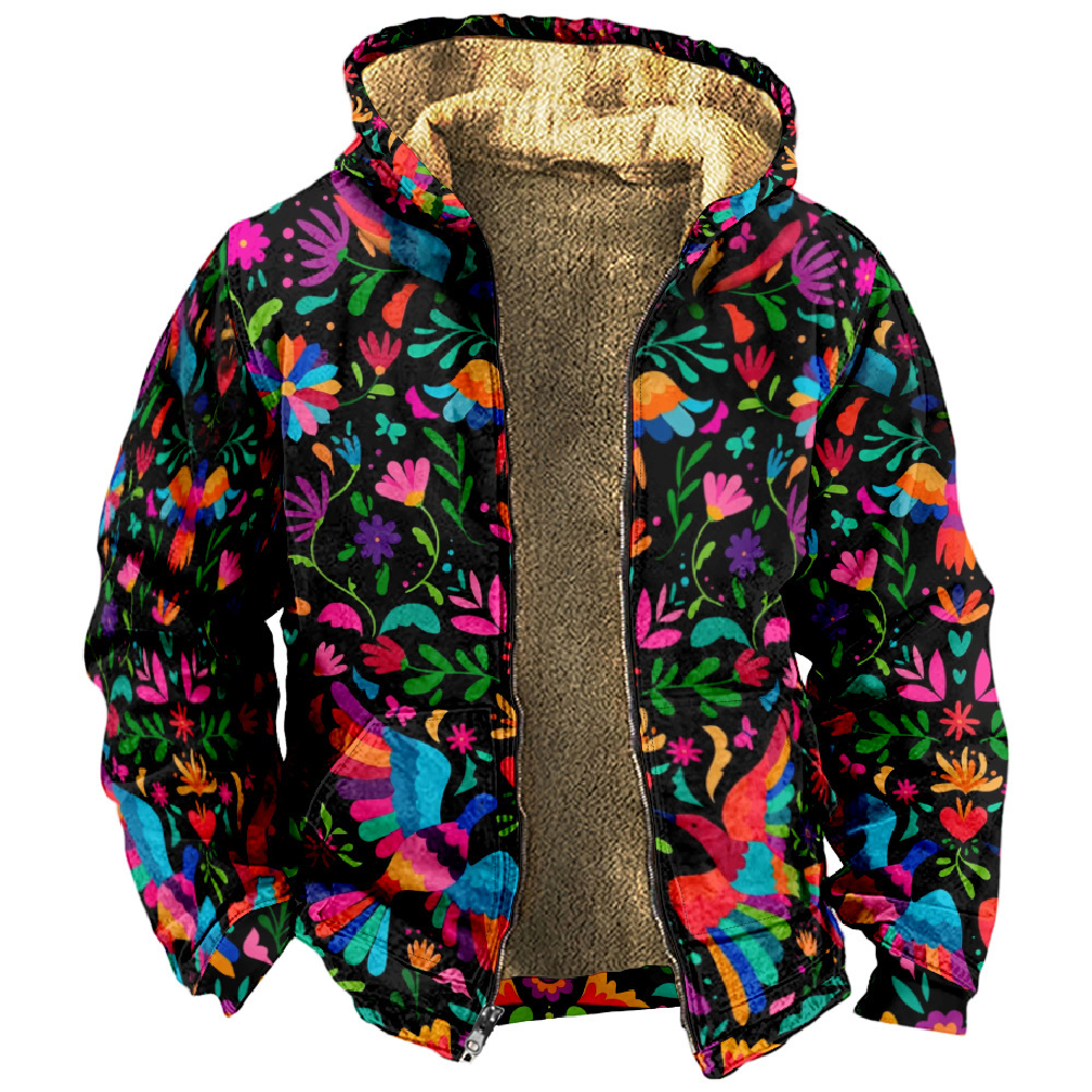 Chaqueta de manga larga con estampado de otoño para hombre de estilo británico retro Chaqueta con capucha con cremallera de venta directa de fábrica transfronteriza MF12
