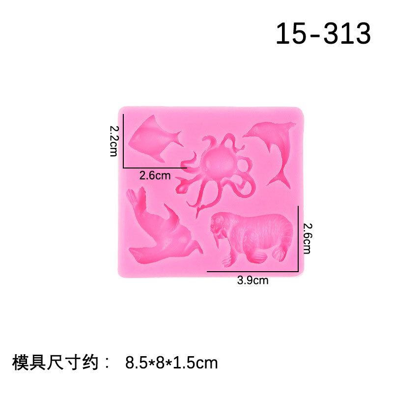 Dolphin Sea Lion Clownfish cake decoración océano mousse molde chocolate silicona océano pulpo epoxi molde