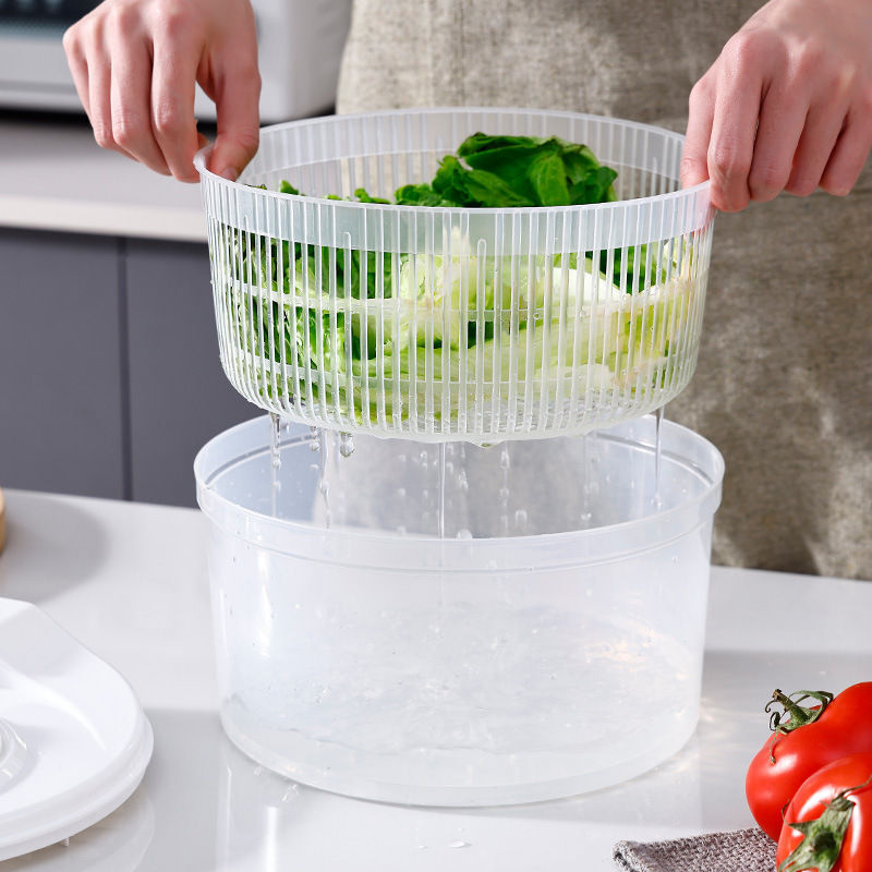 サラダ野菜脱水機家庭用排水乾燥機フルーツ手動排水バスケットキッチンツール野菜洗面器アーティファクト|undefined