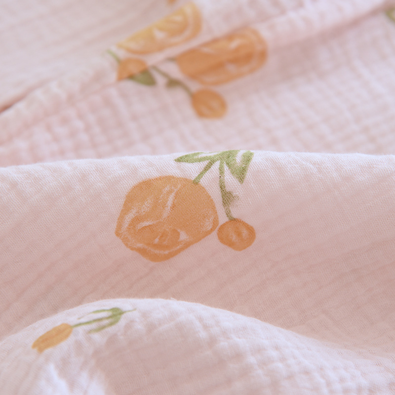 Spring And Summer New Trousers Women's Cute Flowers Thin Section 100%Cotton Crepe Casual Pants Loose Home Pants Women Bottoms