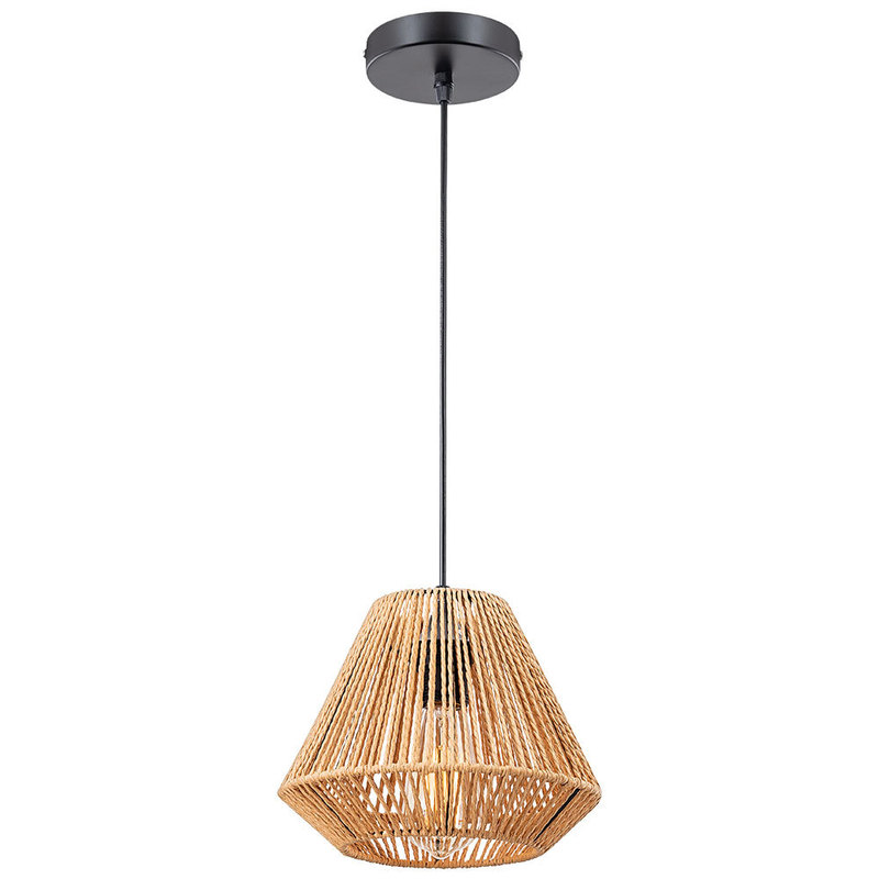 Cross-Border E-Commerce Retro Chinese-Style Hemp Rope Paper Rope Pendant Lamp, Personalized Creative Rattan Woven Indoor Pendant Lamp