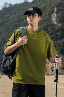 2025 New Summer Mountain Style Outdoor Laser Punched Ice Silk Quick-Drying Breathable Round Neck Short-Sleeved T-Shirt