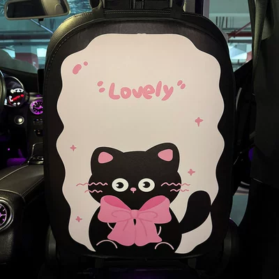 Long Kitten Car Anti-Kick Pad Universal Rear Seat Back Anti-Dirty Protective Pad Car Rear Protection Kick Pad (Chair back anti-kick pad) - long-kitten-anti-kick-pad-1-piece