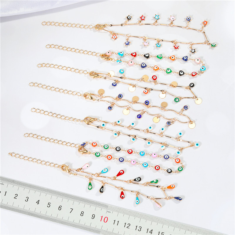 Wholesale Jewelry Color Irregular Shape Eye Pendant Anklet Nihaojewelry display picture 1