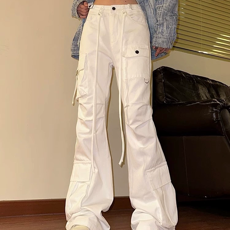 Расклешенные брюки дети весна и осень 2023 новый американский ретро микро-брюки