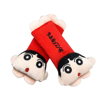 Japanese-Style Shin-Chan and Stitch Car Seatbelt Shoulder Pads for Children, Plush Seatbelt Shoulder Protectors for Car Interiors (Seat belt shoulder pad) - xiao-xin
