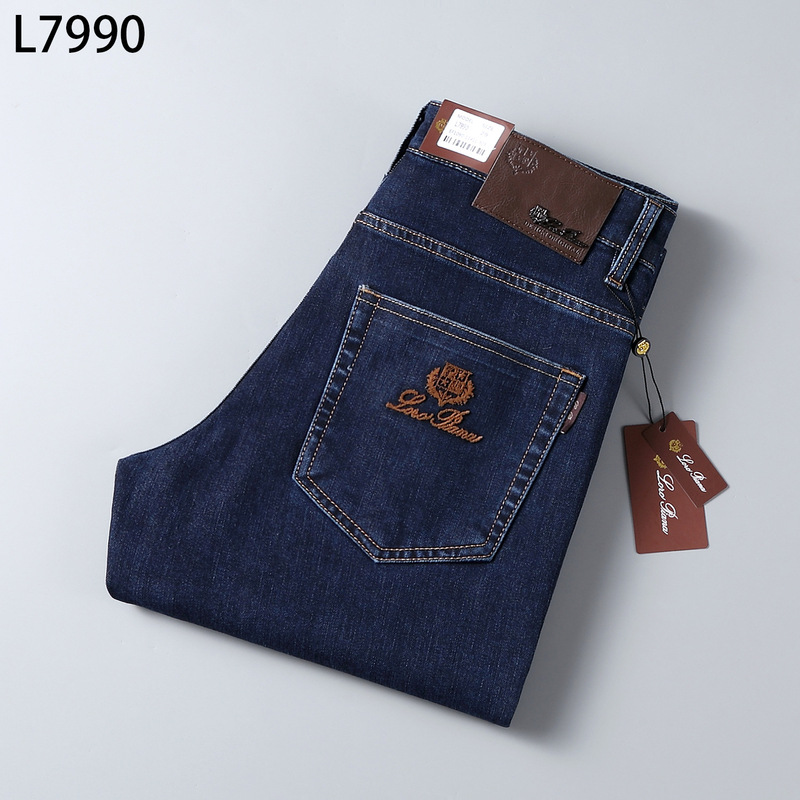 European Autumn and Winter Men's Jeans, New Luxury Style, High-Waisted, Straight-Leg, Loose Fit, Stretchy, Deep Crotch Men's Jeans